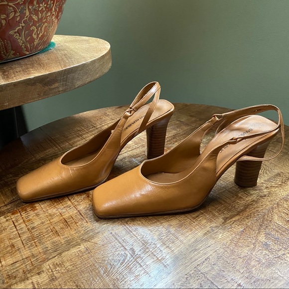 mustard slingback heels